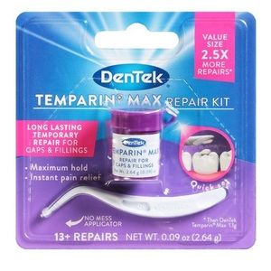 2 pk DenTek Temparin Max Dental Repair Kit, 13+ Repairs, new in sealed packaging